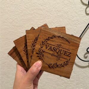 Custom Engraved Wooden Coasters Vasquez